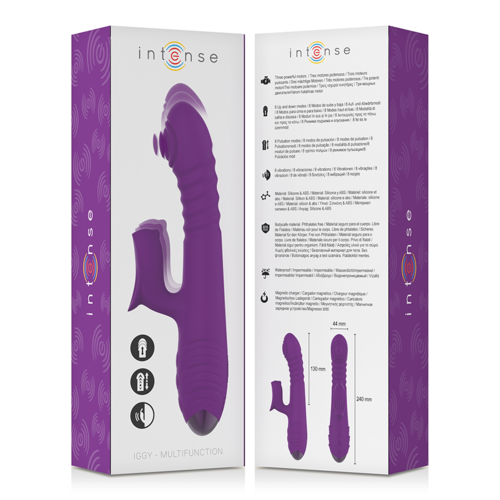 INTENSE IGGY Multifunction Vibrator with Clitoral Stimulator – Purple