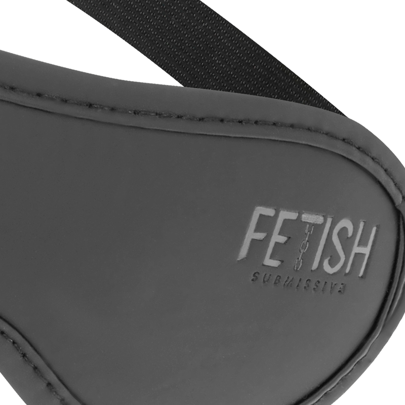 Vegane schwarze Ledermaske mit weichem Neoprenfutter