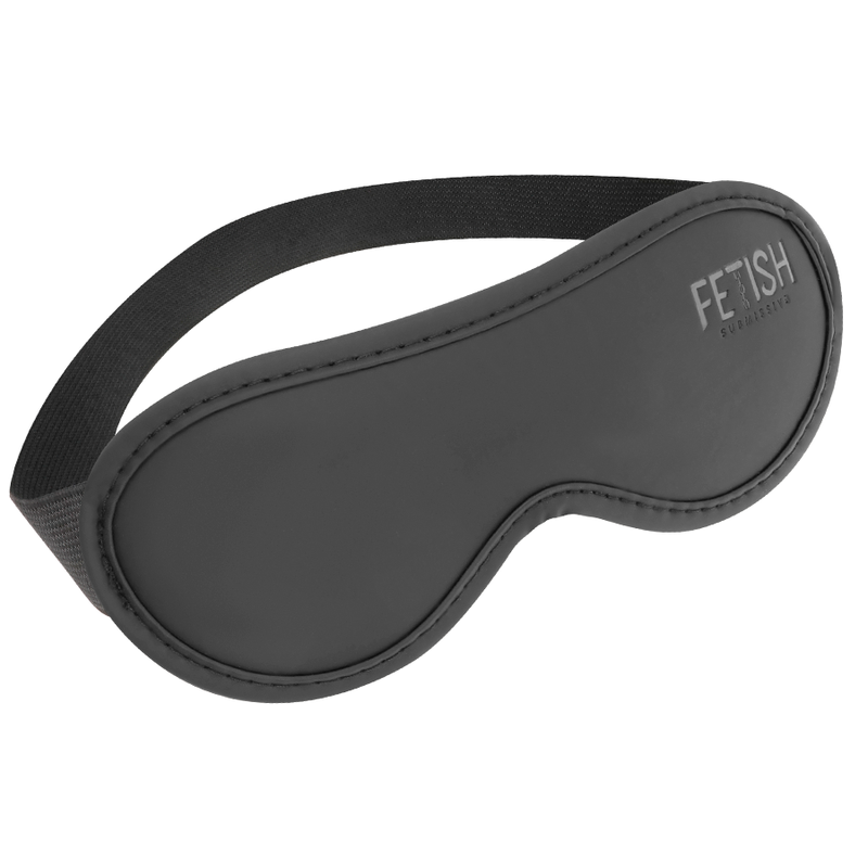Vegane schwarze Ledermaske mit weichem Neoprenfutter