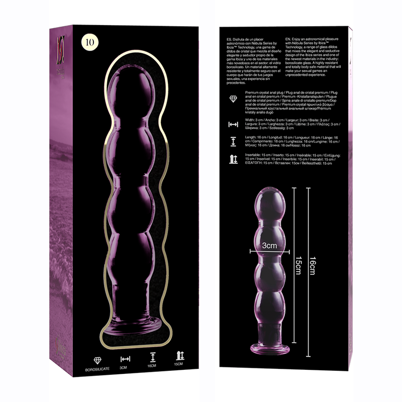 NEBULA SERIES Modell 10 Glas Dildo aus Borosilikatglas – Rosa
