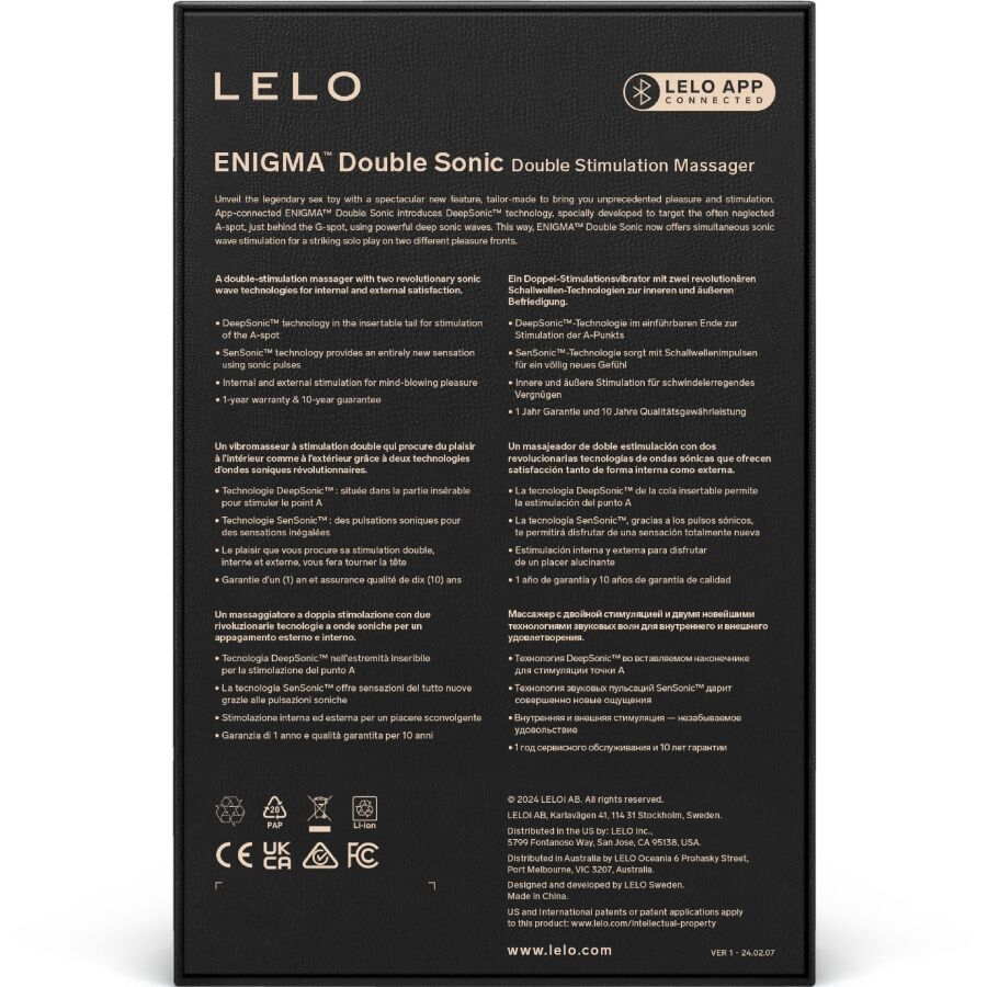 LELO ENIGMA Doppelschallvibrator in Schwarz
